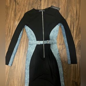 Maniere De Voir | Dresses | Maniere De Voir Denim Panel Bodycon